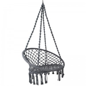 all'interno e all'esterno di macrame 'uso in poltrona per adulti o bambini 100% cotone amaca portatile a sedia in grigio